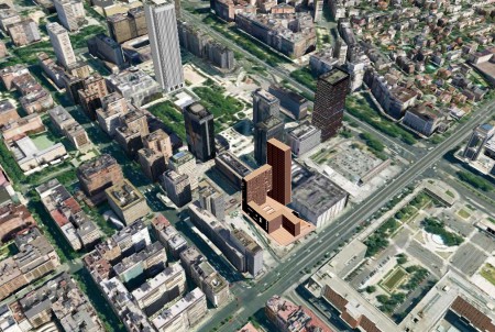 Edificio de oficinas, viviendas y comercio en Azca, Madrid